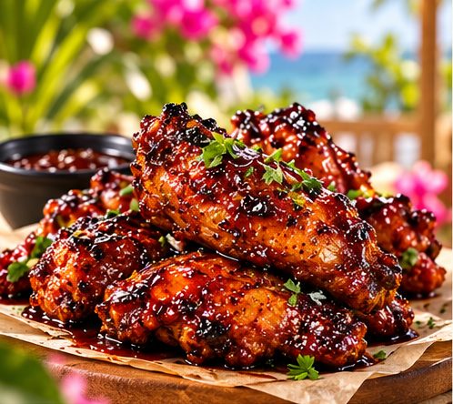 Glazed wings at Gourmet Cafe
