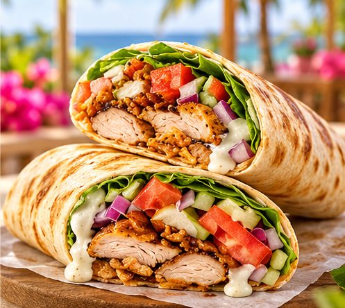 Chicken wrap with fresh salad